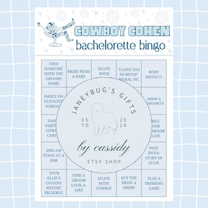 Bingo de despedida de soltera / Temática de vaquera disco / 15 tarjetas de bingo - IMPRESAS Y ENVIADAS POR CORREO
