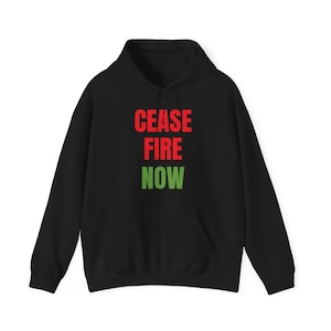 Felpa mit Kaffeesatz Cease Fire Now, Palästina, Gaza-Kamme, Demonstranten für die Diritti Umani
