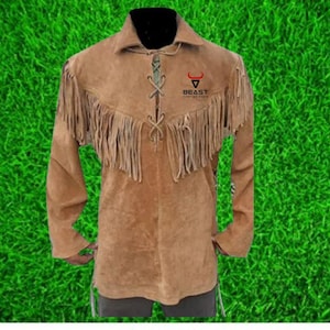 Men’s Western Suede Fringe Jacket – Cowboy Rodeo Leather Coat