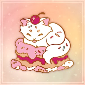 Fit n&#39; Sit Cake || Dessert Cat Hard Enamel Pin