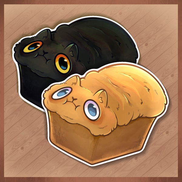 Bread Loaf Kitty / Cat Vinyl Sticker