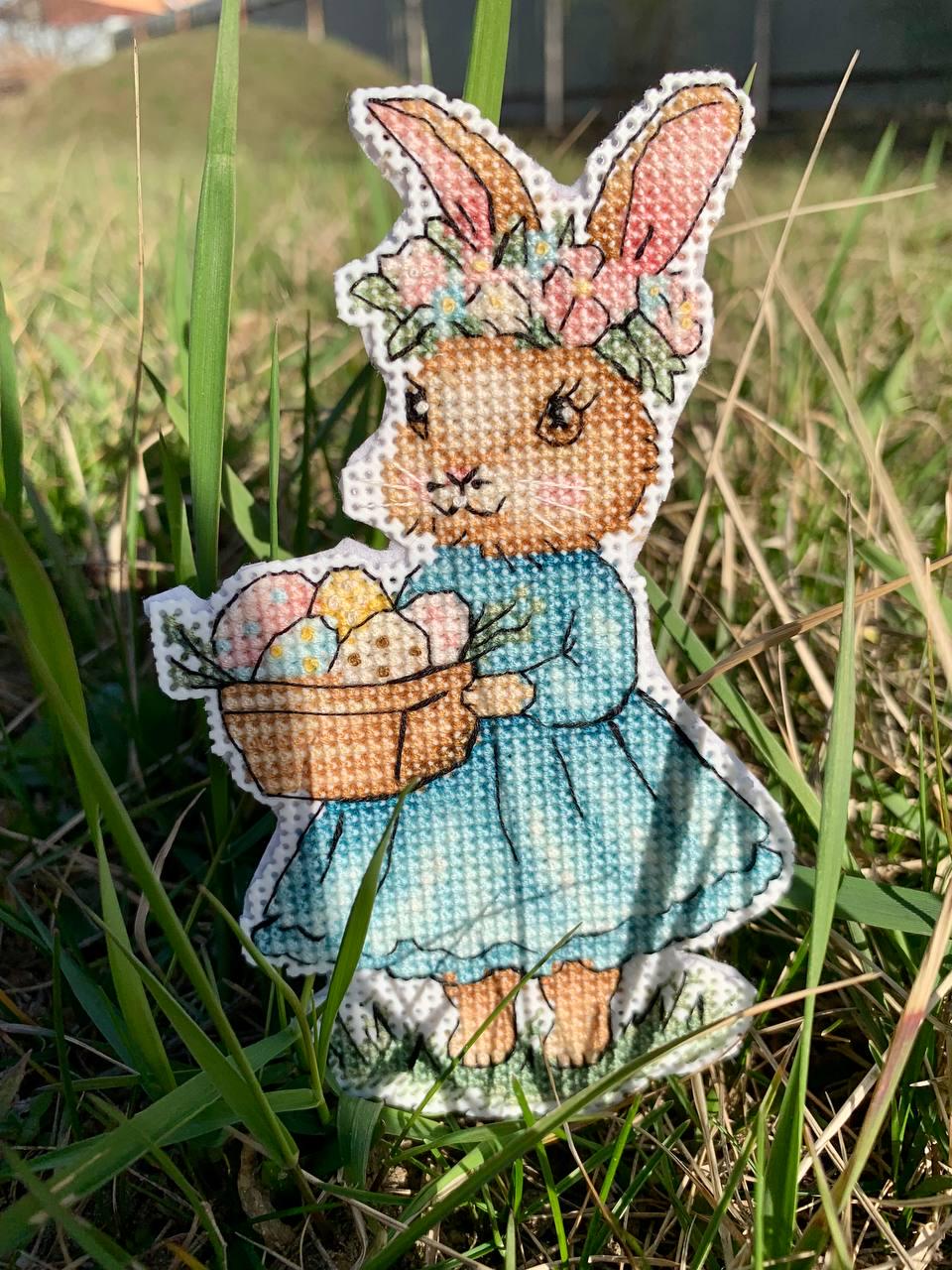 Easter Bunny Girl Counted Cross Stitch Pattern, Cute Hare Digital PDF ...