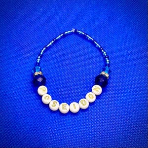 Blue and White Poseidon God of the Sea Bracelet - Greek God