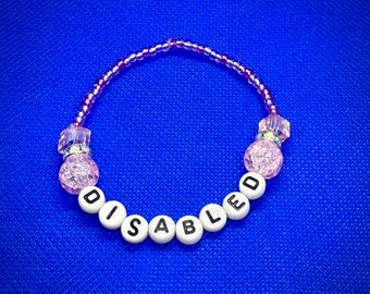 Disabled Disability Pride Beaded Bracelet