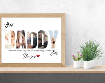 Collage de fotos de papá, regalo personalizado del padre, regalo para papá, regalo personalizado para papá, primer regalo del día del padre, regalo de papá de hijo hija