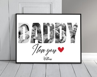 Personalized Father's Day Gift, Daddy Photo Collage, Gift For Dad, Custom Gift for Dad, First Father's Day Gift, Printable Collage Photo