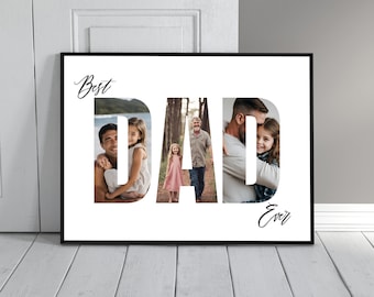 Daddy Photo Collage, Customized Father's Gift, Gift For Dad, Personalized Gift for Dad, First Father's Day Gift, Dad Gift from Son Daughter
