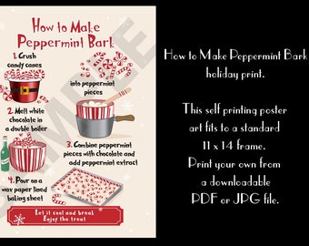 How to Make Peppermint Bark holiday print.