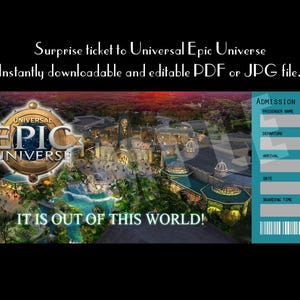 Universal Epic Universe Orlando surprise travel ticket
