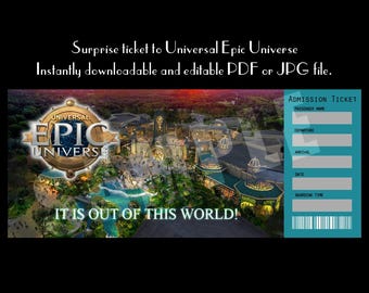 Universal Epic Universe Orlando surprise travel ticket