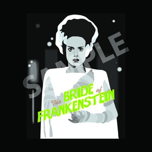 Halloween classic movie print - The Bride of Frankenstein