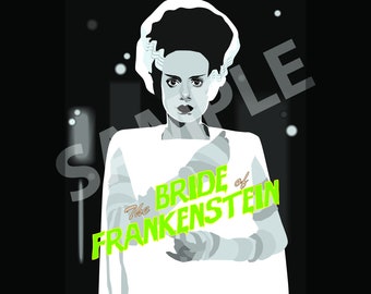 Halloween classic movie print - The Bride of Frankenstein