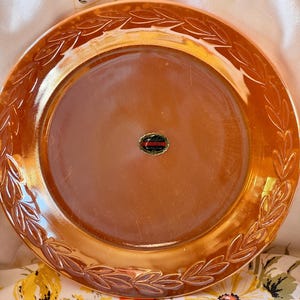 Fire King Peach Luster Laurel Platter: 11&quot; MCM Collectible