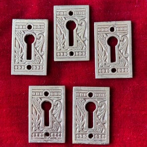 Victorian Ornate Brass Keyhole Cover: Antique Escutcheon, Farmhouse Decor