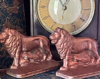Lion bookends for office home office home Library kids room or classic decor vintage