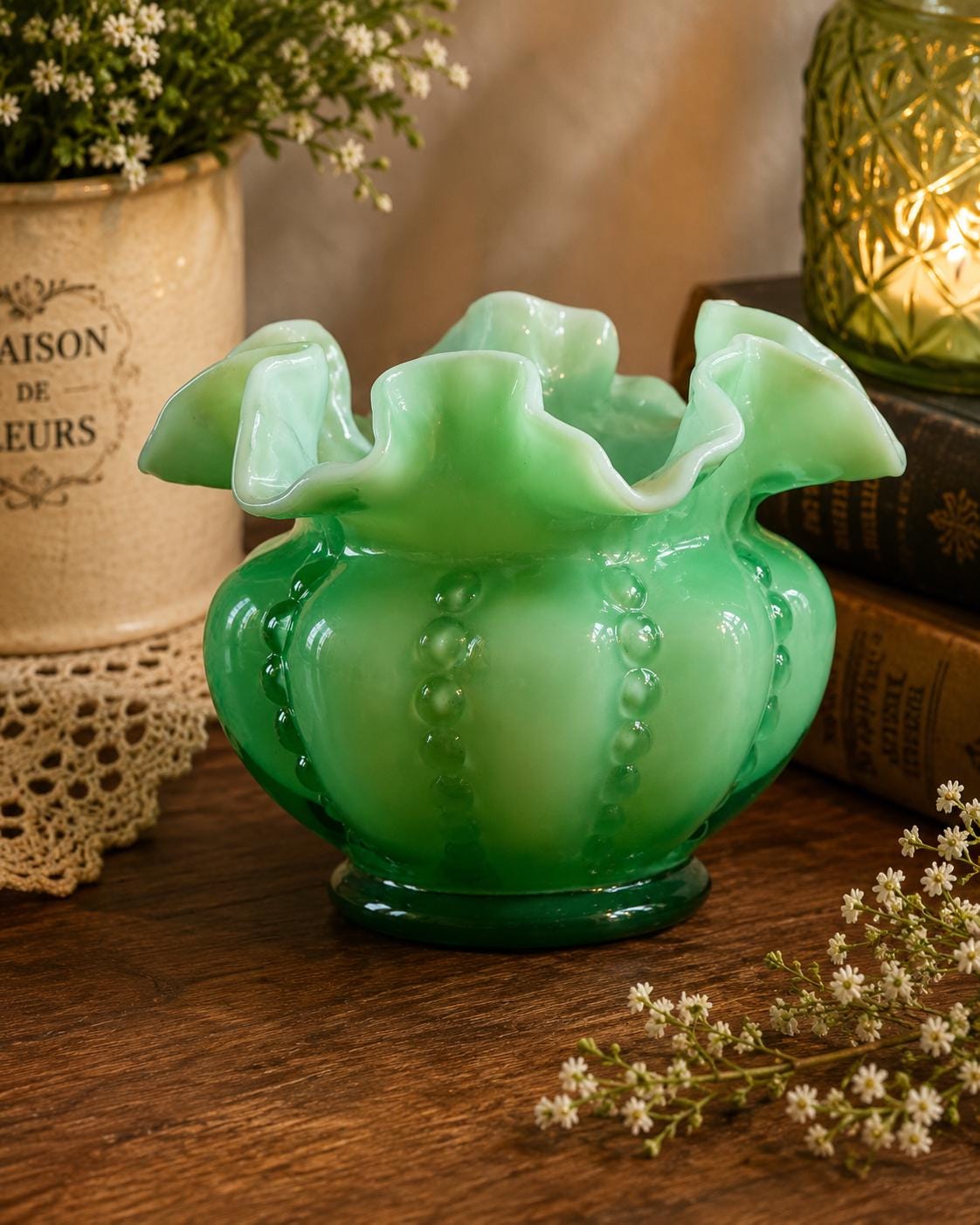 Fenton Ruffled Bowl - Etsy