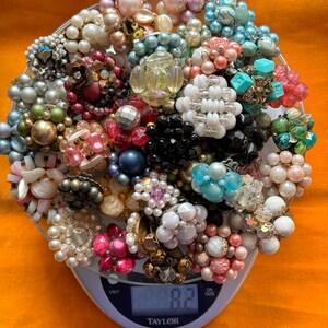 Vintage beaded lot of vintage Craft Jewelry earrings clip on junk jewelry jewelry for creating repurposing jewelry art projects some pairs