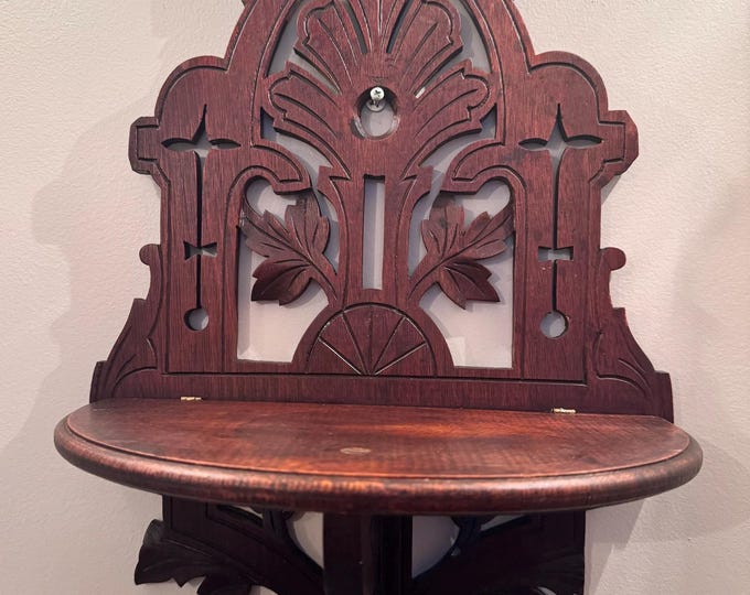 Image showcasing Victorian Wood Shelf Antique Walnut Wood Shelf Victorian Wall Decor ...