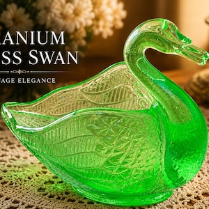 Uranium Glass Swan - Etsy