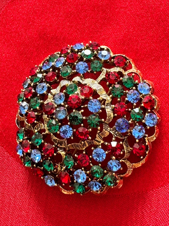 Red Blue Green Weiss Vintage Brooch