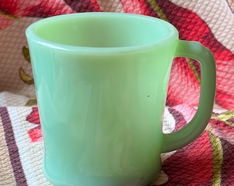 Vintage Fire King Jadite Mug: Green Farmhouse Kitchen Decor