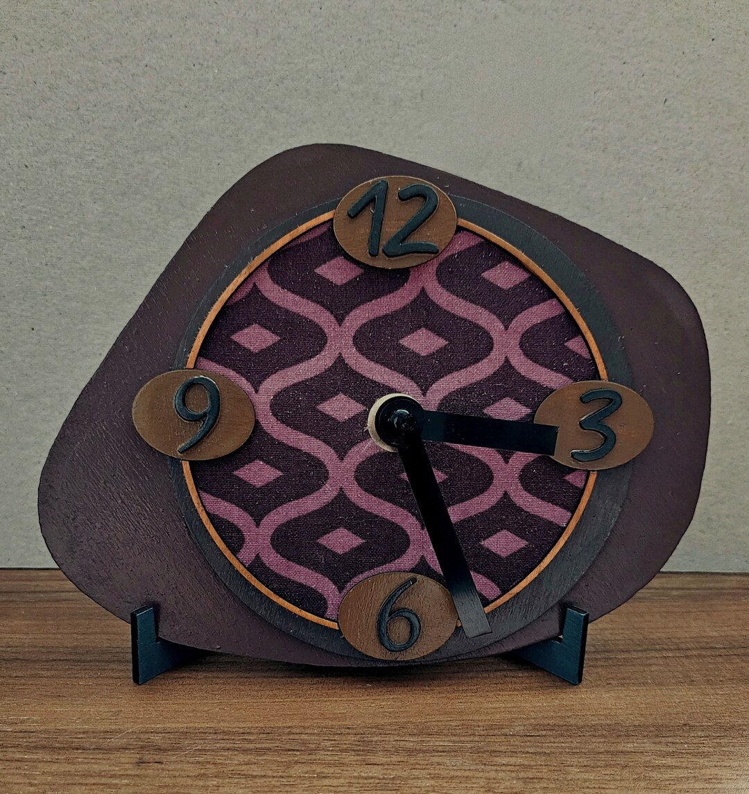 Unique Retro Tabletop Clock Handmade Plywood Table Top Clock Etsy UK