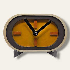 Modern Tabletop Clock, Mid-Century inspired Modern Desk Clock Scandinavian Charm, modernist mantle clock, new home gift housewarming gift