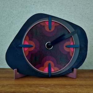 Retro style Mantle Clock - Handmade Plywood Desk clock with vintage Charm  17 cm - perfect gift/present - home decor