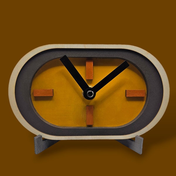 Modern Tabletop Clock, Mid-Century inspired Modern Desk Clock Scandinavian Charm, modernist mantle clock, new home gift housewarming gift