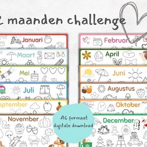 Digital 12 Months savings challenge for A6 Budget binder. Budget planning A6 Zipper pouch. Cash stuffing saving challenge Euro Dutch