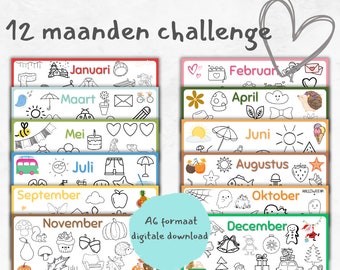 Digital 12 Maanden spaar challenge voor A6 Budget binder. Budget planning A6 Zipper pouch. Cashstuffing saving challenge Euro Nederlands