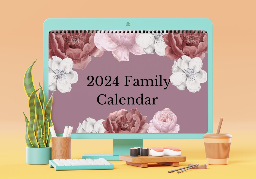 Digial A4 Family Wall 2024 Calendar /downloadable /printable Etsy