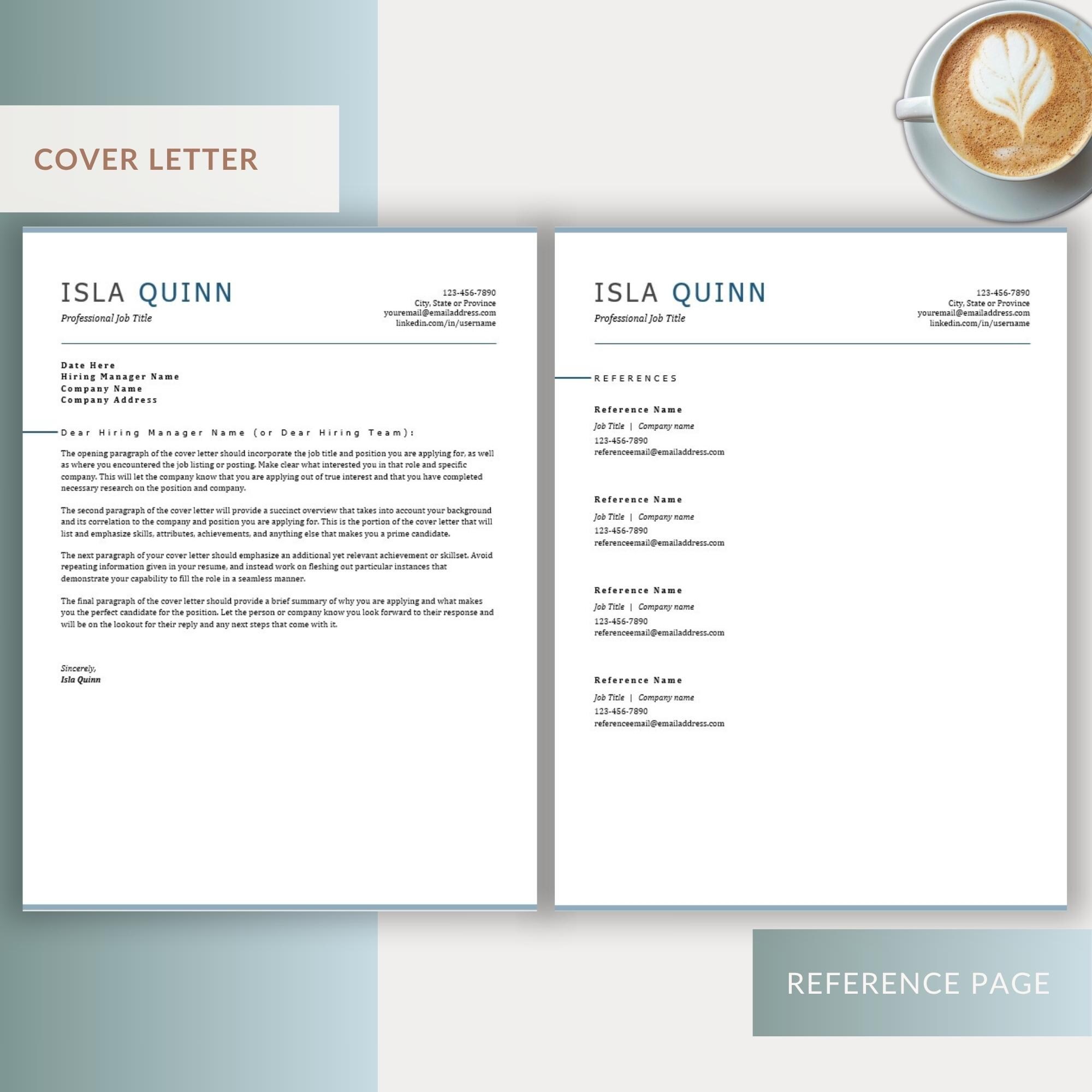 ATS Ready Resume Template Word + Cover Letter | CV Template & Format ...