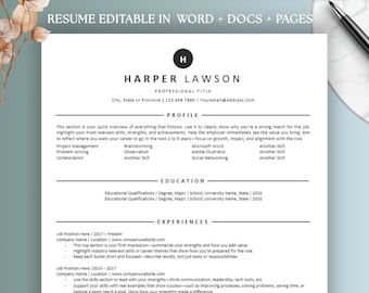 ATS Friendly Resume Template Professional CV for Google Docs Canva ...