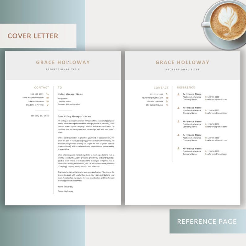 Resume Template Word + Cover Letter Examples | CV Template & Format ...