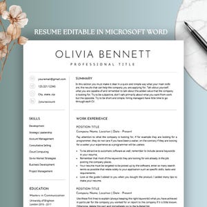 ATS Friendly Resume Template | Professional CV + Cover Letter | Simple Resume Format for MSWord | Modern Job Application Kit | Job Search