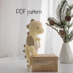 Cute Dragon felt PDF pattern, Fantasy toy sewing tutorial, Dragon Christmas ornament