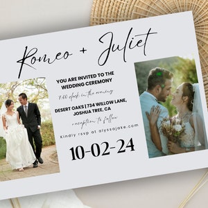 Printable Wedding Invitation Photo Collage Wedding Template Wedding Invitation Photo Card Digital Download