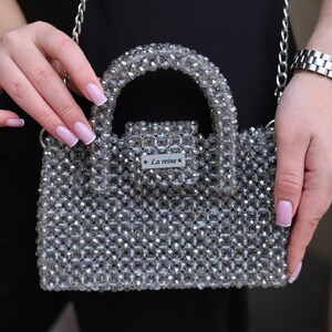 Bolso de cristal, Bolso de cuentas, Bolso de mano de cuentas, Bolso hecho a mano, Hecho a mano, De cuentas, Kabelka de cristal