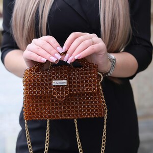 Bolso de cristal, Bolso de cuentas, Bolso de mano de cuentas, Bolso hecho a mano, Hecho a mano, De cuentas, Kabelka de cristal