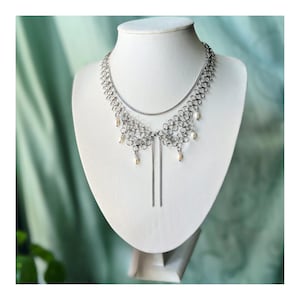 Maliënkolder, handgemaakte Byzantijnse kraag, Alt Steampunk-sieraden, Castlecore lichtgewicht statement