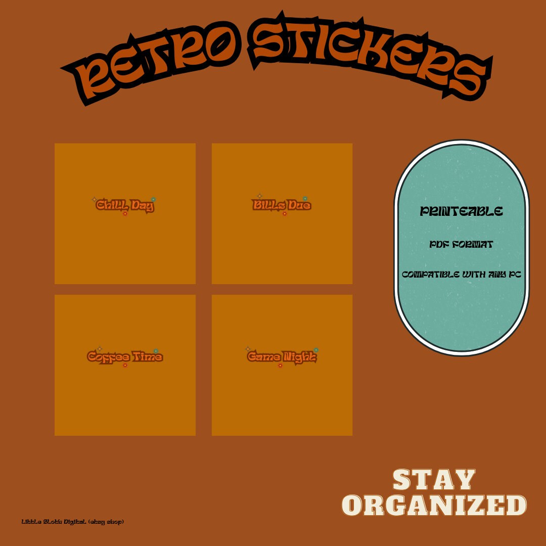 30 Retro Stickers Vintage Sticker Pack Nostalgic Decals Etsy