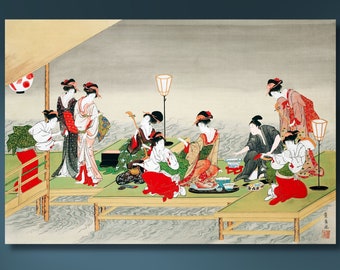 Utagawa Toyohiro-Japanese women (1800) Canvas,Utagawa Toyohiro canvas,classic art,vintage art,canvas wall art,canvas print,home decor 1