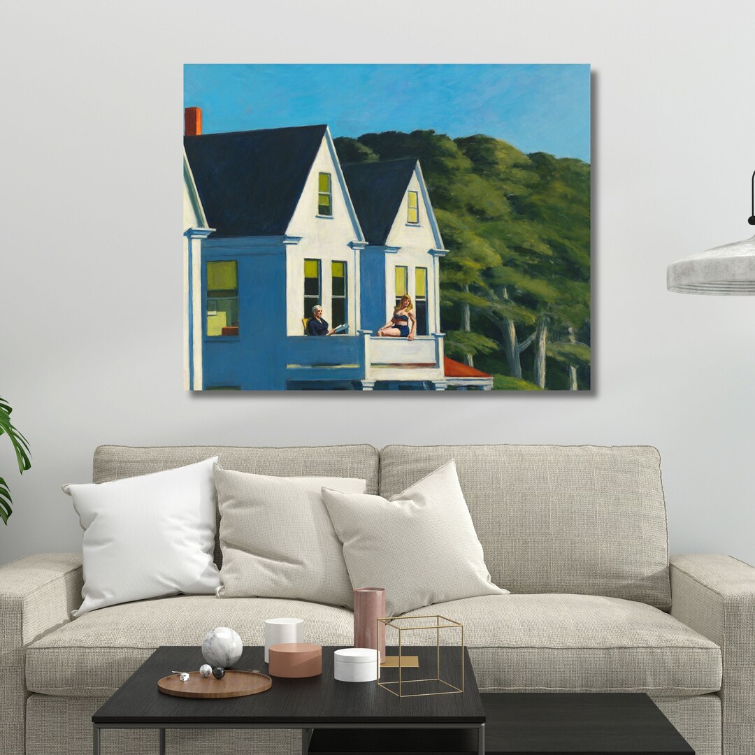 Second Story Sunlight by Edward Hopper, Second Story Sunlight Canvas