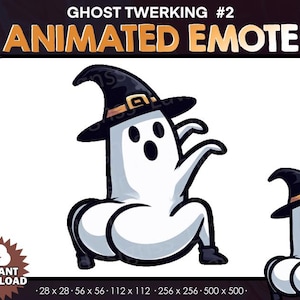 GhostTwerking Butt Animated Emote, Halloween ghost Twerking Animated- Twitch, Youtube, Discord | Twitch Emotes for Streaming, funny ghost