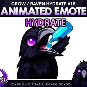 Raven / crow hydrate - animated emote dancing -Twitch, Youtube, Discord | Killers | Spooky Scary Twitch Emotes for Streaming, funny hydrate