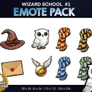 Twitchストリーミング用の魔法学校風エモート/バッジ8選 - YoutubeエモートDiscordステッカー、キックバッジ、魔法使い
