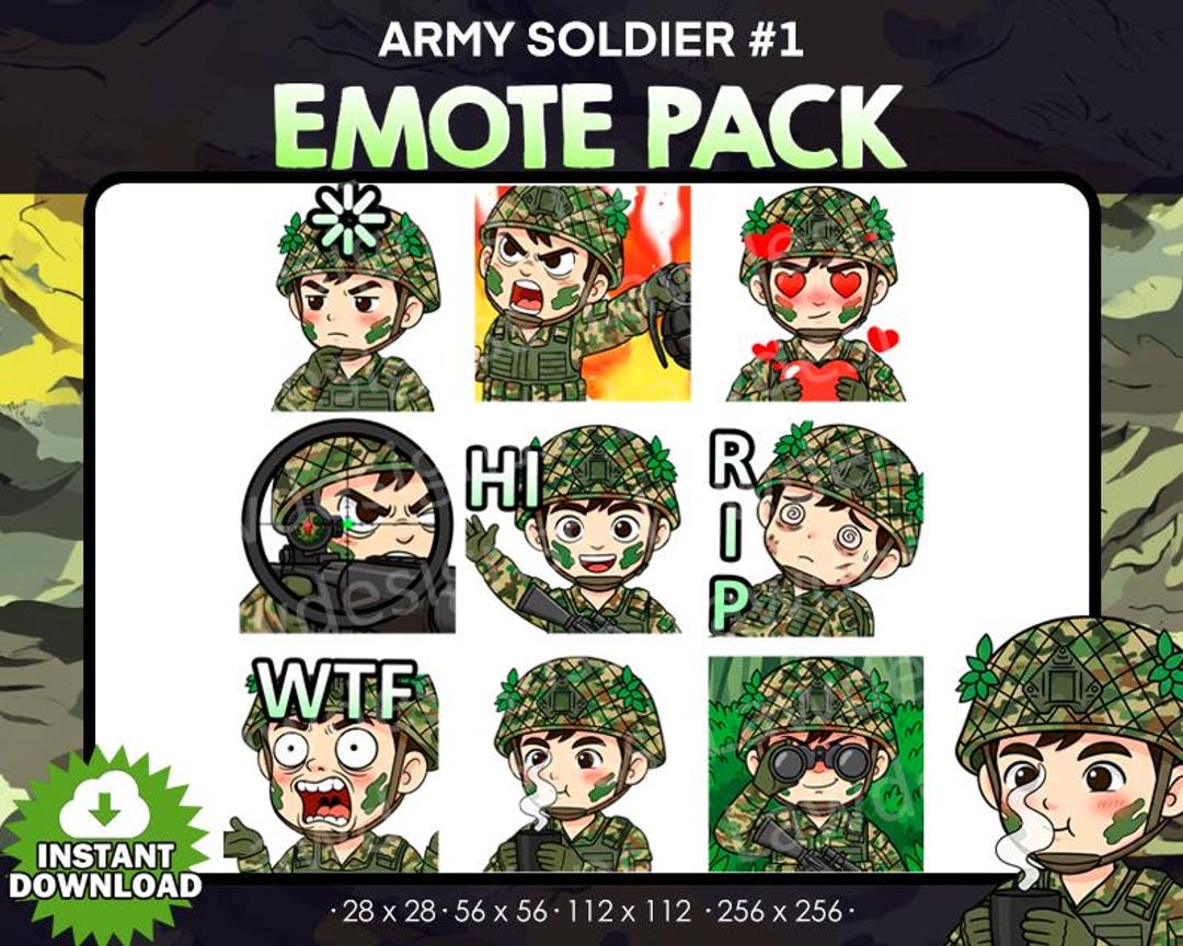 Army Soldier Emotes Bundle: Twitch, Youtube, Discord (digital Download ...