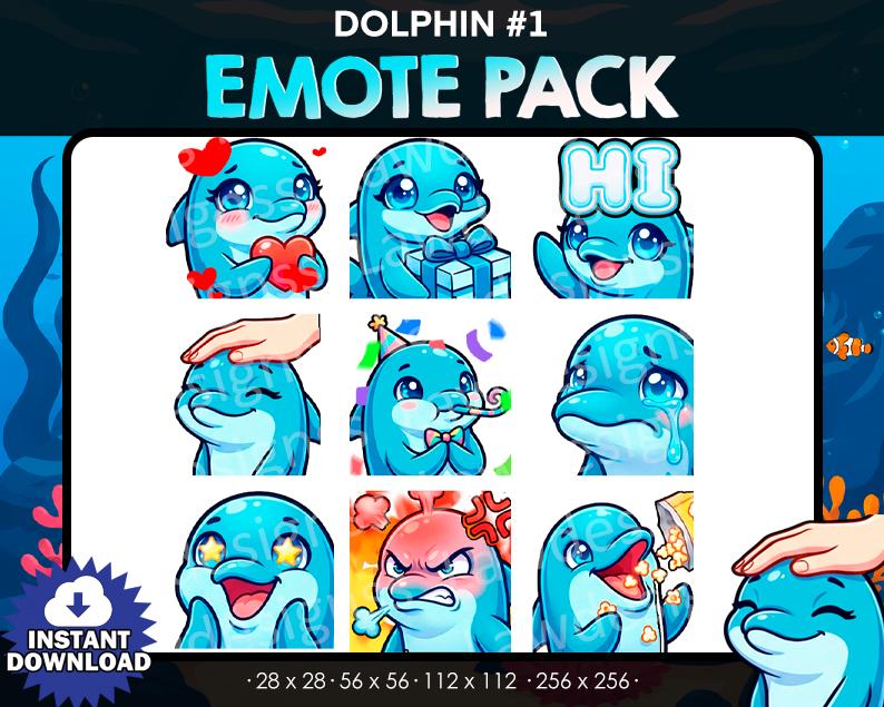 Dolphin Heart Emoji - Etsy