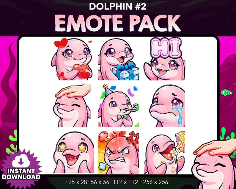 Dolphin♡♡ Dolphin Heart Emoji - Etsy